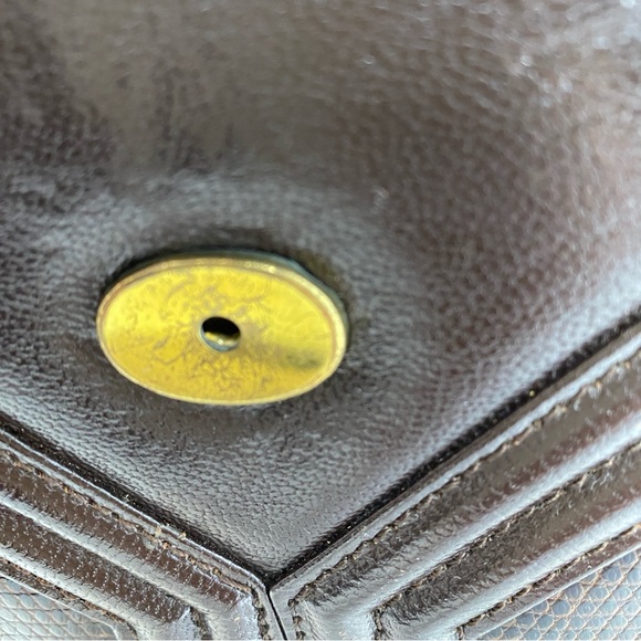 Extremely Rare YSL Yves Saint Laurent Opium Reptile Skin Shoulder Bag w/ Chain - Picture 7 of 13